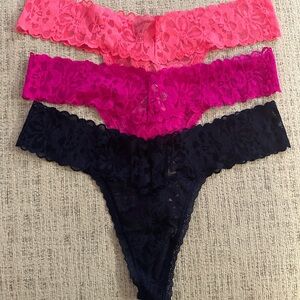 Victoria's Secret Lace Panties Set - Pink, Fuchsia, Black